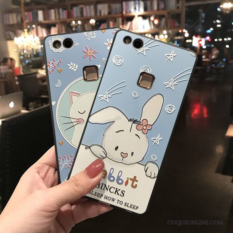 Huawei P9 Lite Coque De Téléphone Charmant Bleu Étui Tout Compris Silicone Dessin Animé