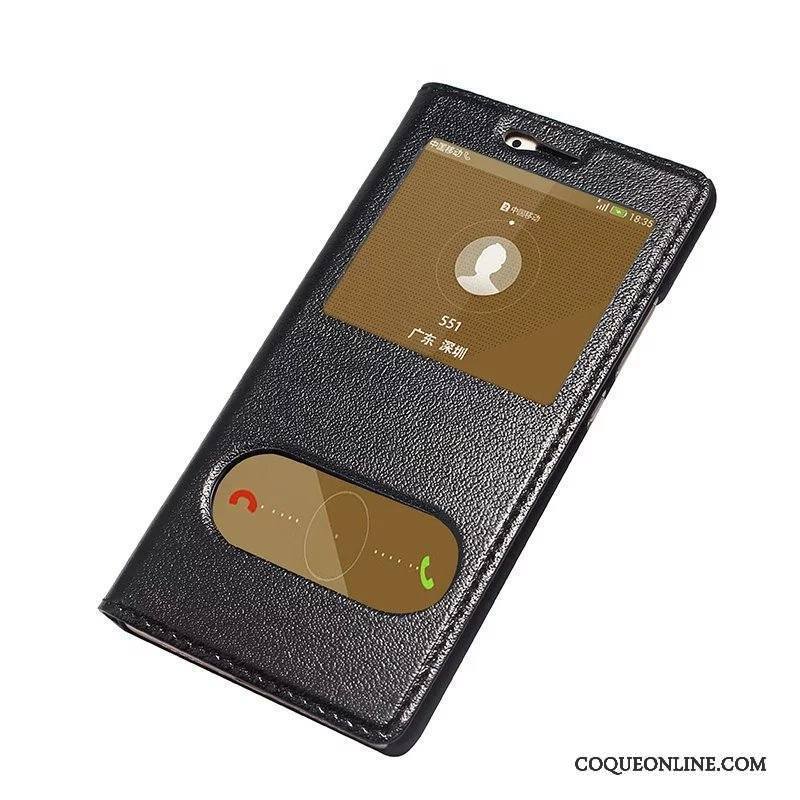 Huawei P9 Lite Jeunesse Téléphone Portable Clamshell Étui En Cuir Coque De Téléphone Incassable Noir