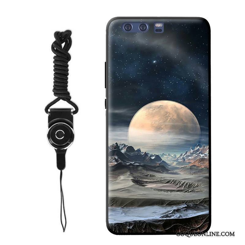 Huawei P9 Plus Amoureux Silicone Tout Compris Mois Fluide Doux Noir Coque De Téléphone
