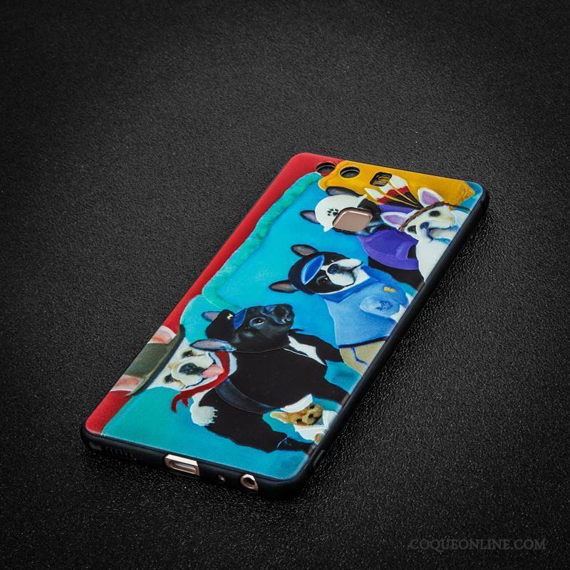 Huawei P9 Plus Chat Silicone Bleu Étui Chiens Coque De Téléphone Créatif