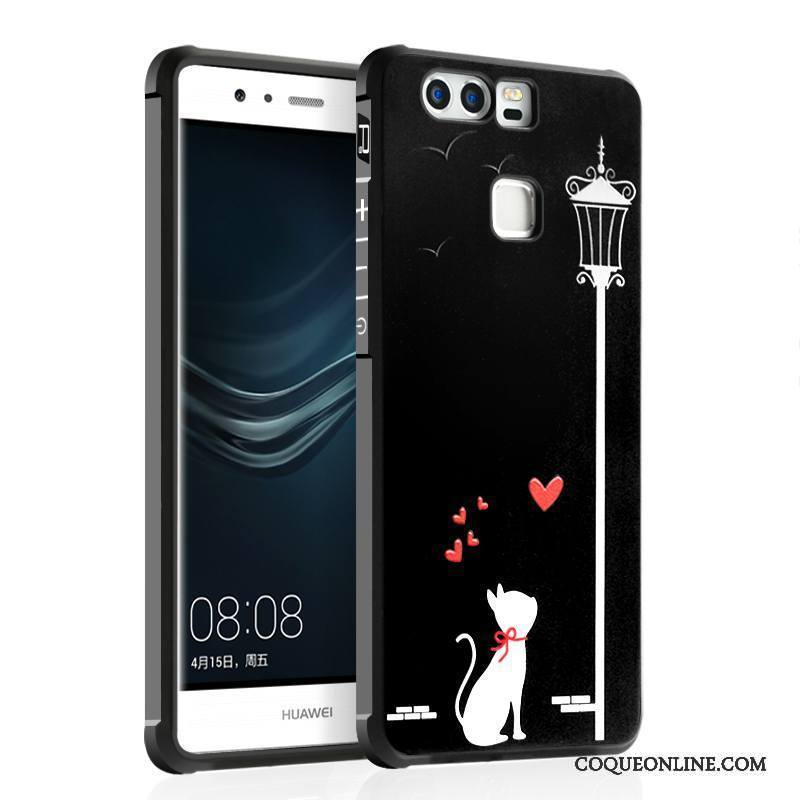 Huawei P9 Plus Coque Protection Étui Délavé En Daim Tout Compris Dessin Animé Silicone Fluide Doux