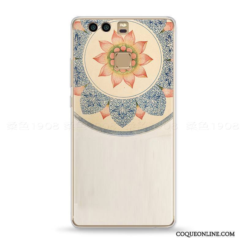 Huawei P9 Plus Gaufrage Jeunesse Vintage Ethnique Coque De Téléphone Vent Palais