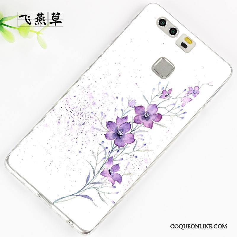 Huawei P9 Plus Étui Fluide Doux Coque De Téléphone Protection Violet Créatif Silicone