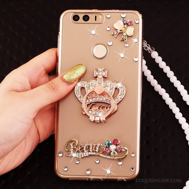 Huawei P9 Silicone Anneau Strass Étui Protection Or Coque De Téléphone