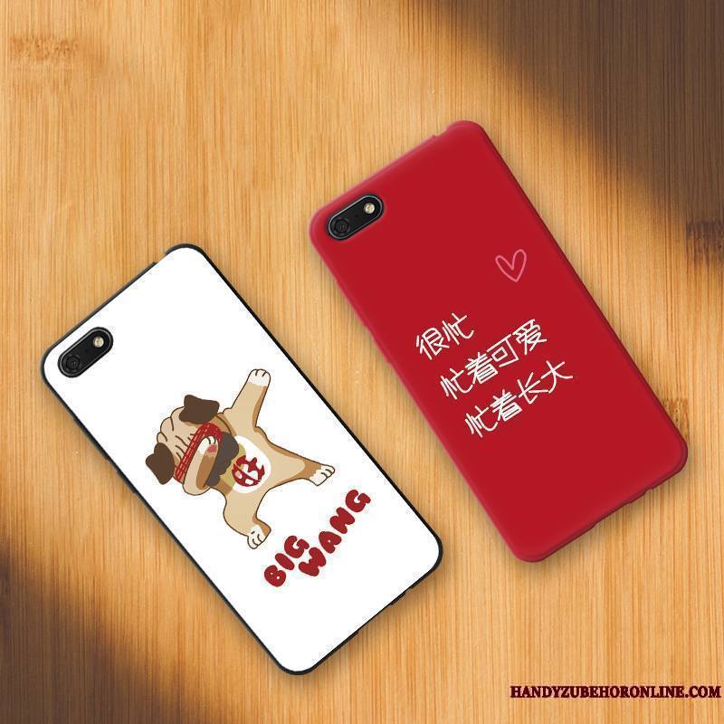 Huawei Y5 2018 Coque Tendance Fluide Doux De Téléphone Incassable Rouge Étui