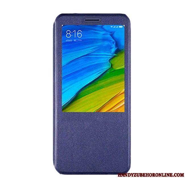Huawei Y5 2018 Coque Téléphone Portable Bleu Fluide Doux Incassable Étui Ouvrir La Fenêtre Protection