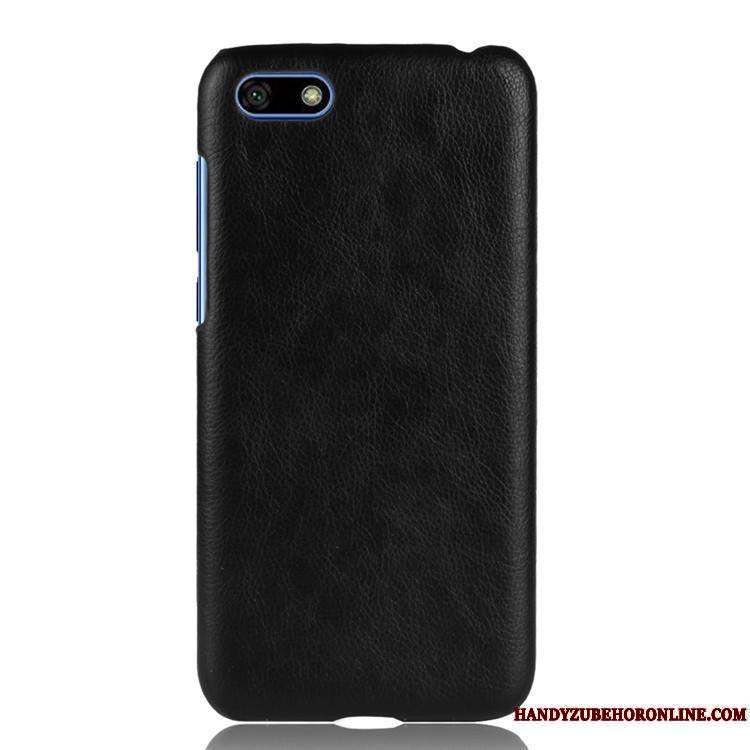 Huawei Y5 2018 Noir Coque De Téléphone Litchi Modèle Fleurie Tendance Difficile Étui