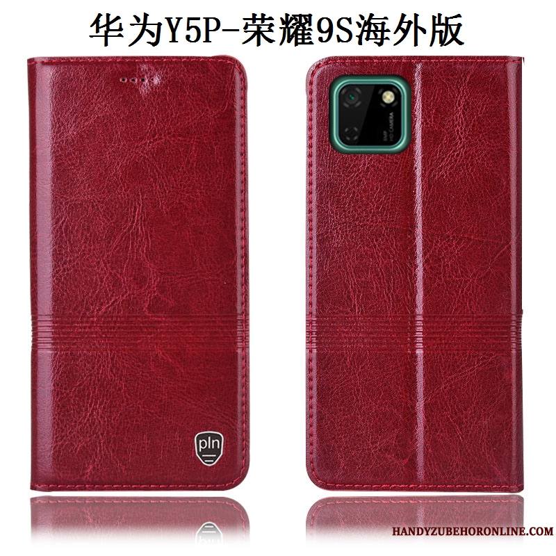 Huawei Y5p Protection Coque De Téléphone Tout Compris Incassable Étui En Cuir Rouge