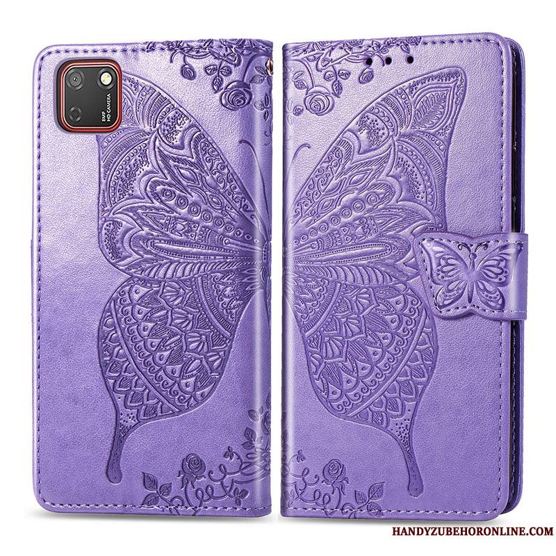 Huawei Y5p Protection Similicuir Étui En Cuir Papillon Charmant Coque De Téléphone Fleur