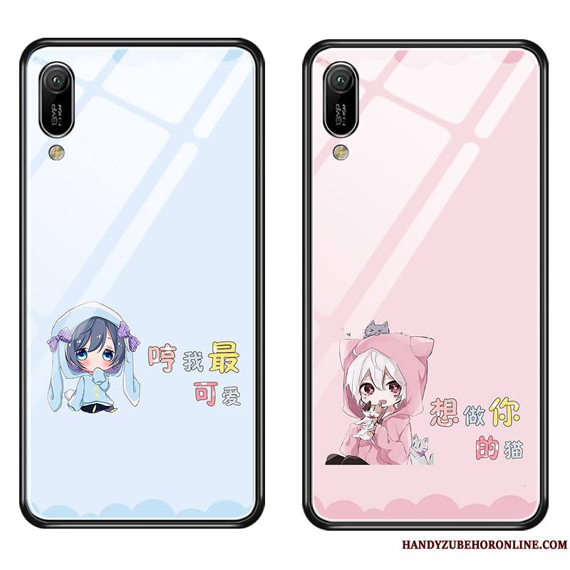 Huawei Y6 2019 Coque Amoureux Silicone Tout Compris Étui Miroir Verre Protection