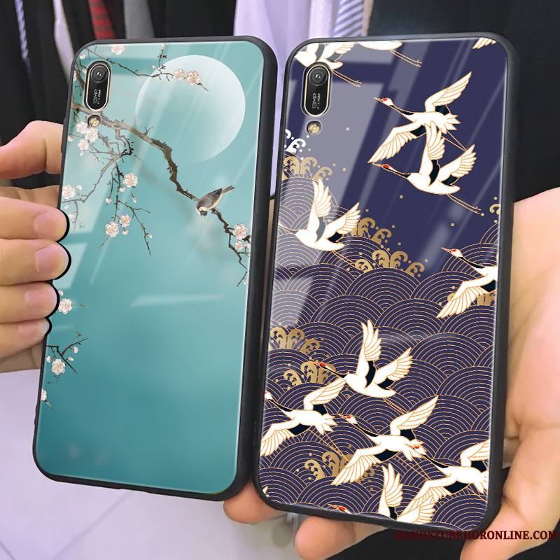 Huawei Y6 2019 Coque Style Chinois Incassable Protection Étui Miroir Beau Personnalité