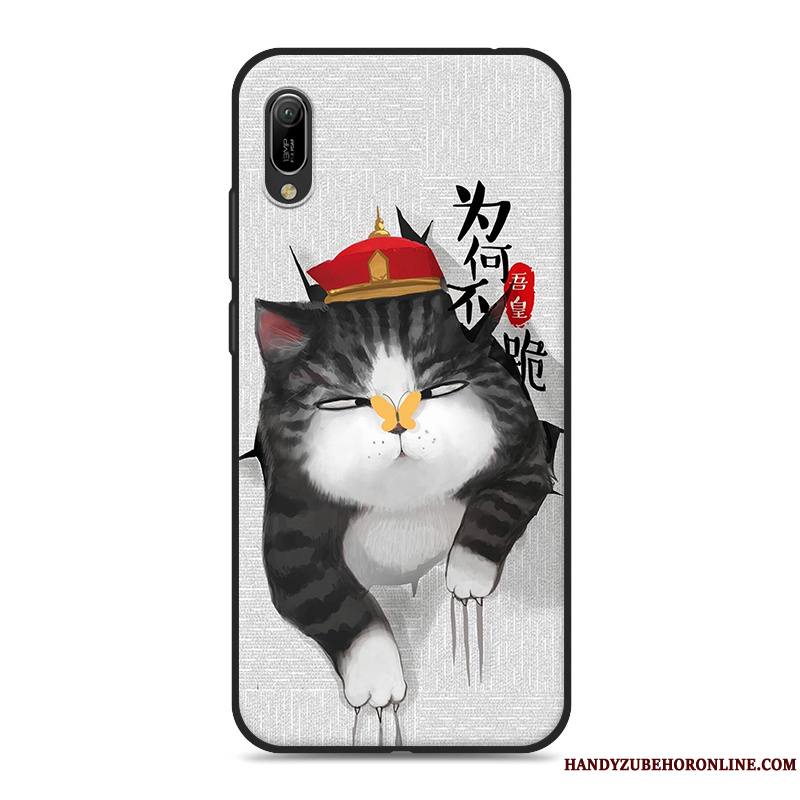 Huawei Y6 2019 Incassable Net Rouge Dessin Animé Fluide Doux Silicone Étui Coque