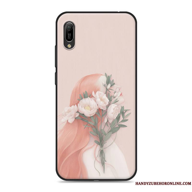 Huawei Y6 2019 Petit Coque De Téléphone Rose Frais Art