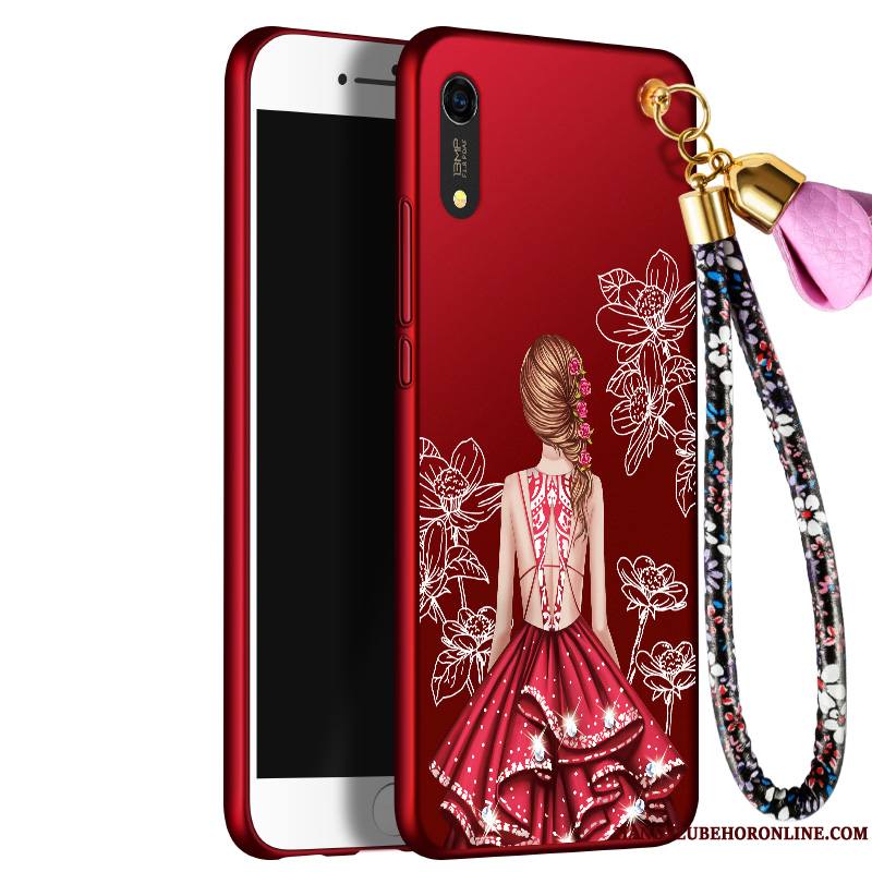 Huawei Y6 2019 Silicone Incassable Étui Créatif Tout Compris Rouge Coque De Téléphone
