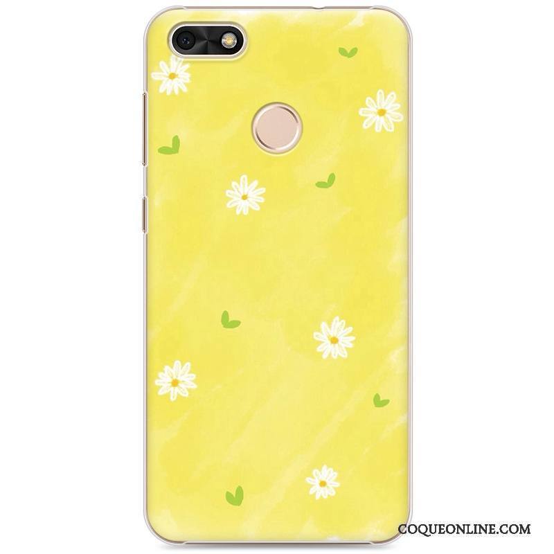 Huawei Y6 Pro 2017 Vintage Créatif Protection Coque De Téléphone Jaune Difficile Étui