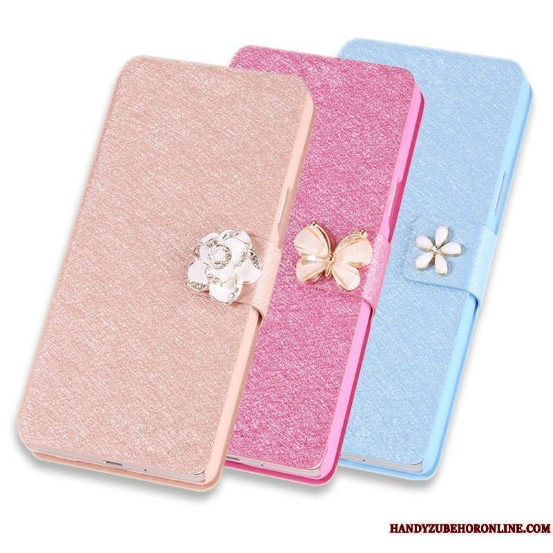 Huawei Y7 2018 Housse Téléphone Portable Incassable Rose Nouveau Étui En Cuir Coque De Téléphone