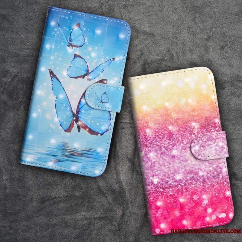 Huawei Y7 2018 Housse Étui En Cuir Coque De Téléphone Tout Compris Protection Incassable Bleu