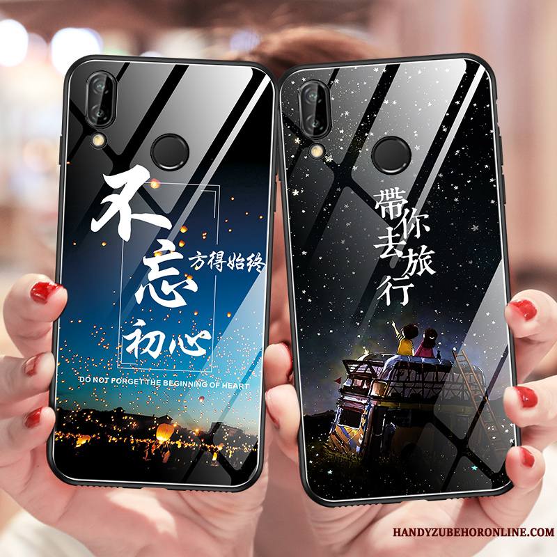 Huawei Y7 2019 Coque Personnalité Tout Compris Verre Incassable Tendance Fluide Doux Étui