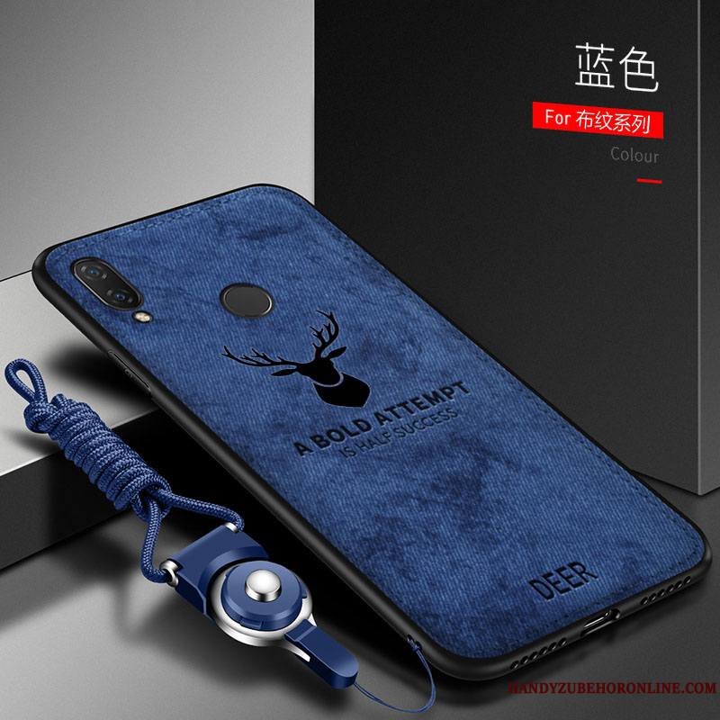 Huawei Y7 2019 Créatif Protection Incassable Fluide Doux Bleu Coque De Téléphone Personnalité