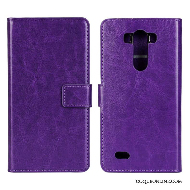 Lg G3 Coque De Téléphone Étui En Cuir Téléphone Portable Protection Housse Carte Violet