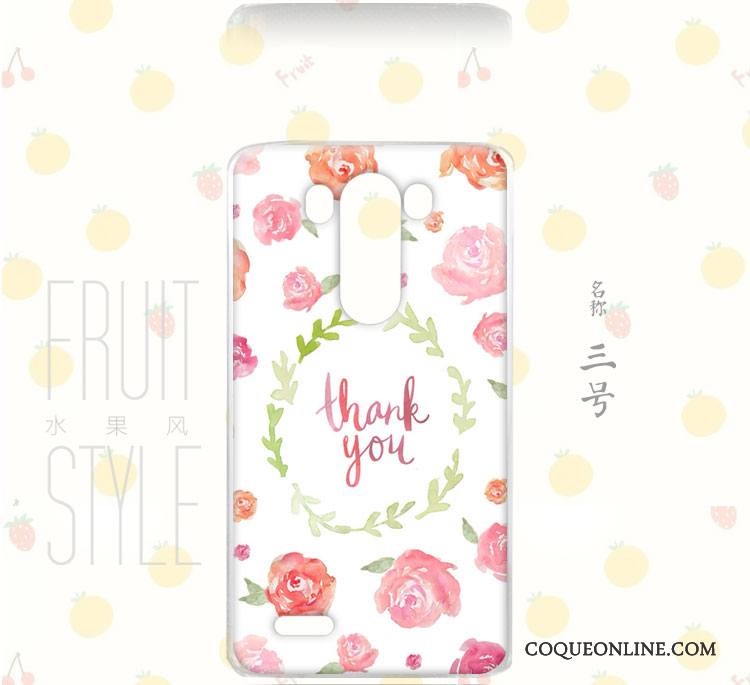 Lg G3 Fruit Peinture Incassable Étui Bordure Floral Coque De Téléphone