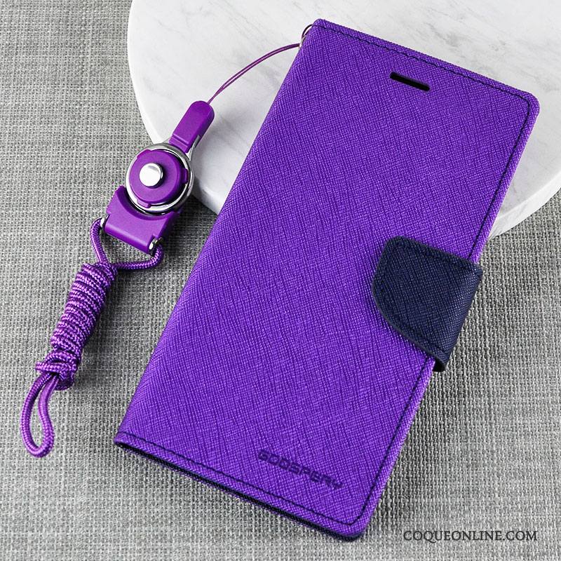 Lg G4 Portefeuille Violet Protection Incassable Étui En Cuir Clamshell Coque De Téléphone