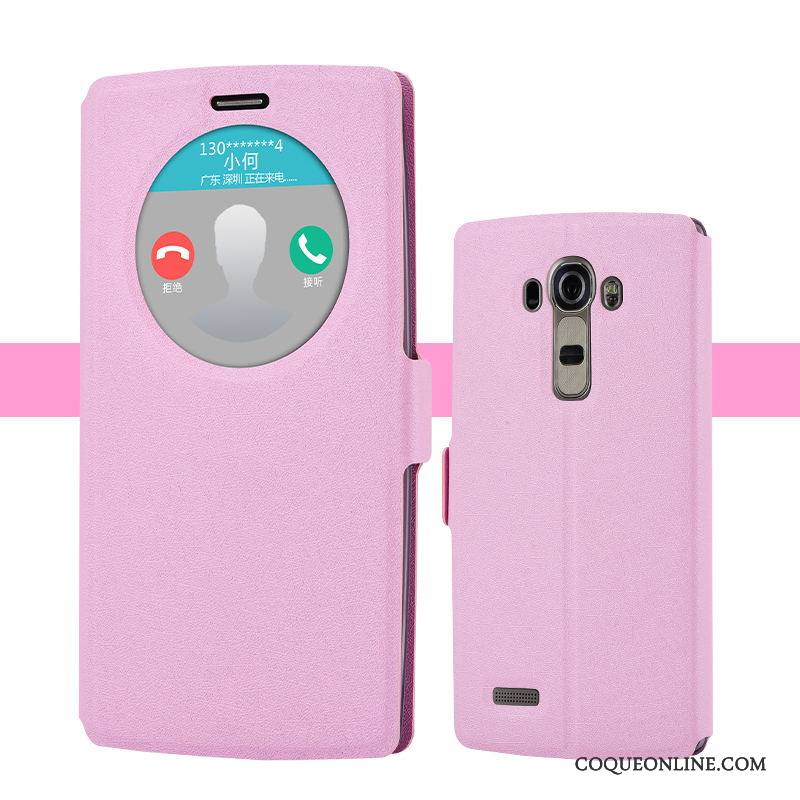 Lg G4 Téléphone Portable Coque Étui Protection De Téléphone Étui En Cuir Rose