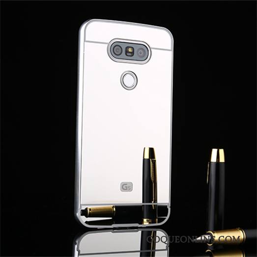 Lg G5 Protection Argent Border Miroir Tout Compris Coque De Téléphone Étui