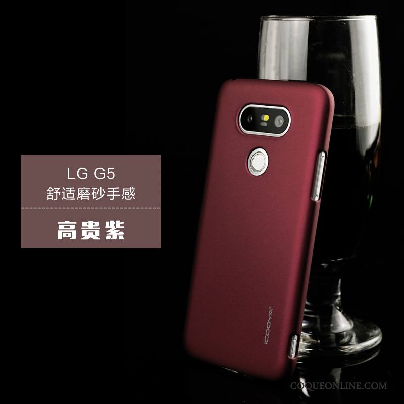 Lg G5 Violet Délavé En Daim Téléphone Portable Très Mince Coque De Téléphone Étui Protection