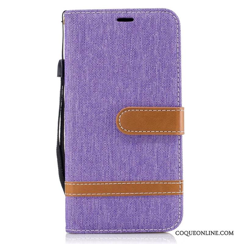 Lg G6 Clamshell En Denim Protection Violet Coque Téléphone Portable Étui