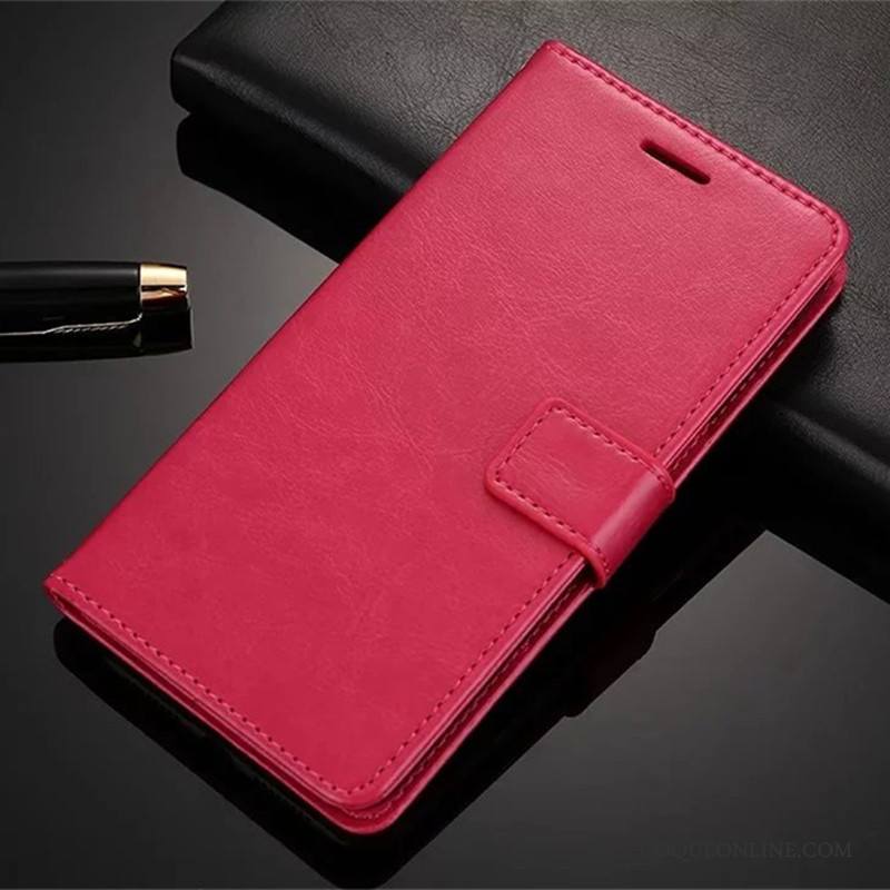 Lg K10 Protection Coque De Téléphone Rouge Étui Portefeuille Téléphone Portable Support