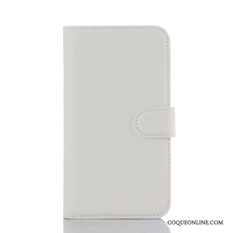 Lg K10 Support Protection Carte Étui En Cuir Blanc Coque De Téléphone Portefeuille