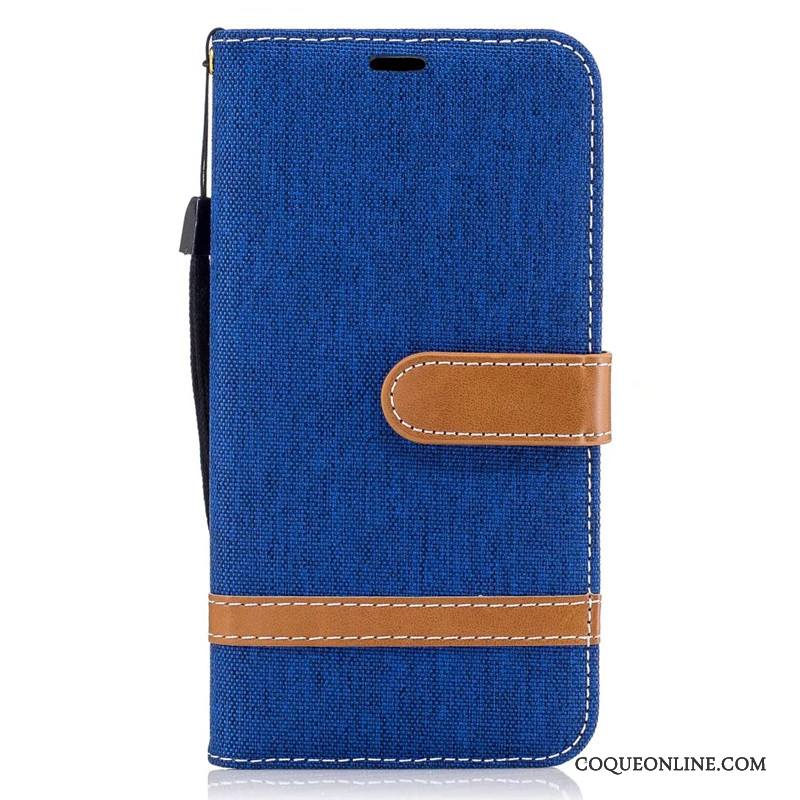 Lg K10 Étui Téléphone Portable Tendance Bleu Protection Coque Portefeuille