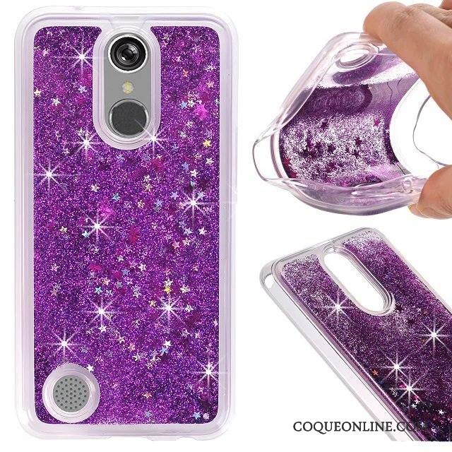 Lg K8 2017 Violet Incassable Liquide Quicksand Coque De Téléphone Tout Compris