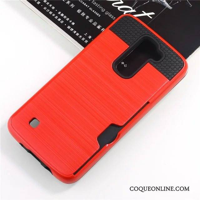 Lg K8 Coque De Téléphone Incassable Carte Téléphone Portable Étui Silicone Rouge