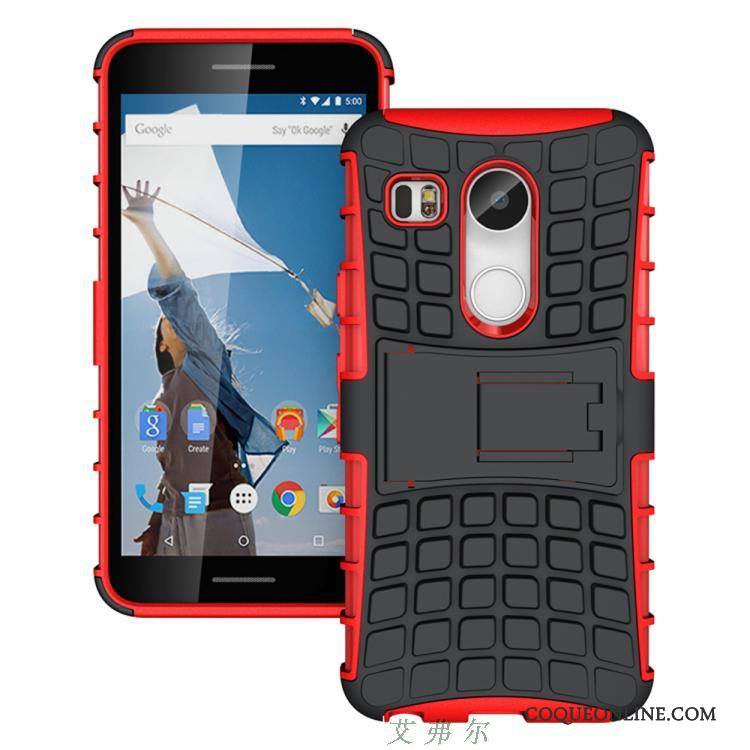 Lg Nexus 5x Armure Coque De Téléphone Étui Incassable Rouge Téléphone Portable