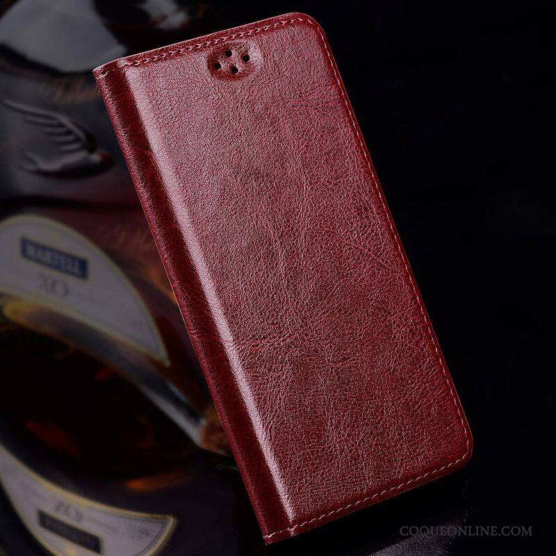 Lg Nexus 5x Coque Simple Étui Incassable Luxe Protection Vin Rouge Cuir Véritable