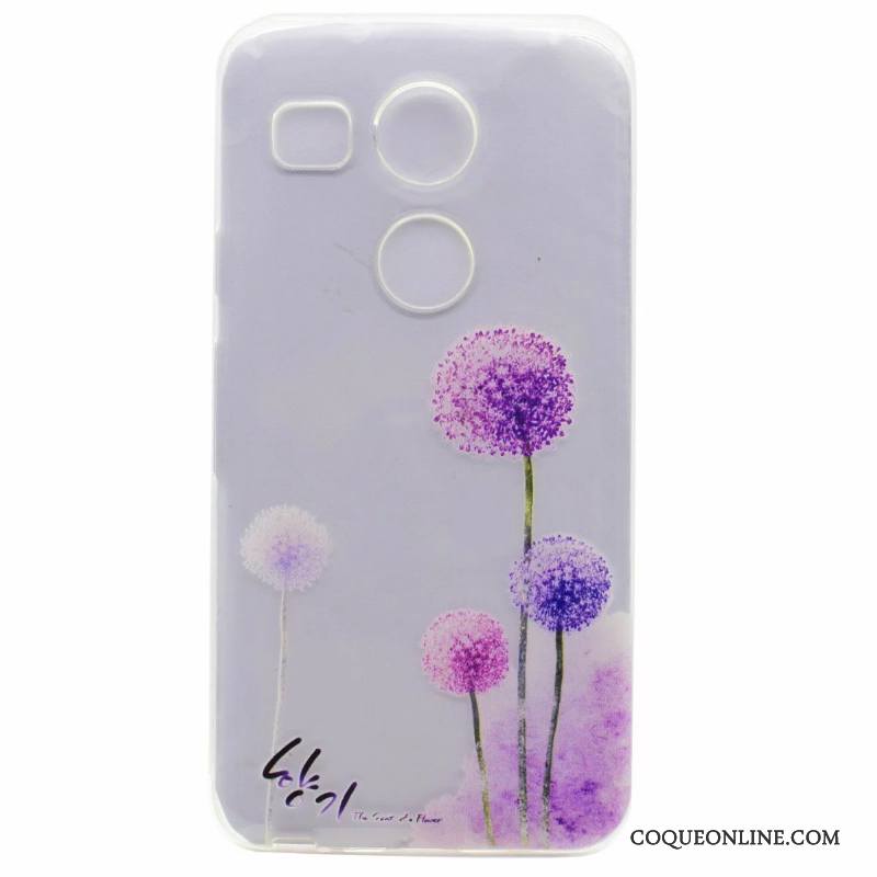 Lg Nexus 5x Coque Violet Protection Dessin Animé Fluide Doux Étui De Téléphone