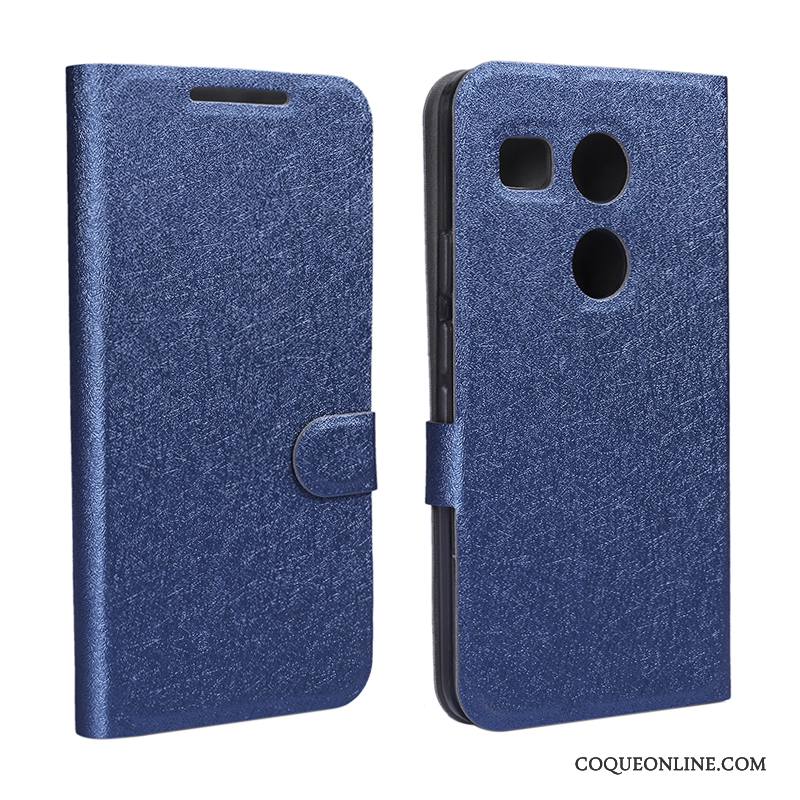 Lg Nexus 5x Étui Bleu Coque De Téléphone Téléphone Portable Support Étui En Cuir Légère