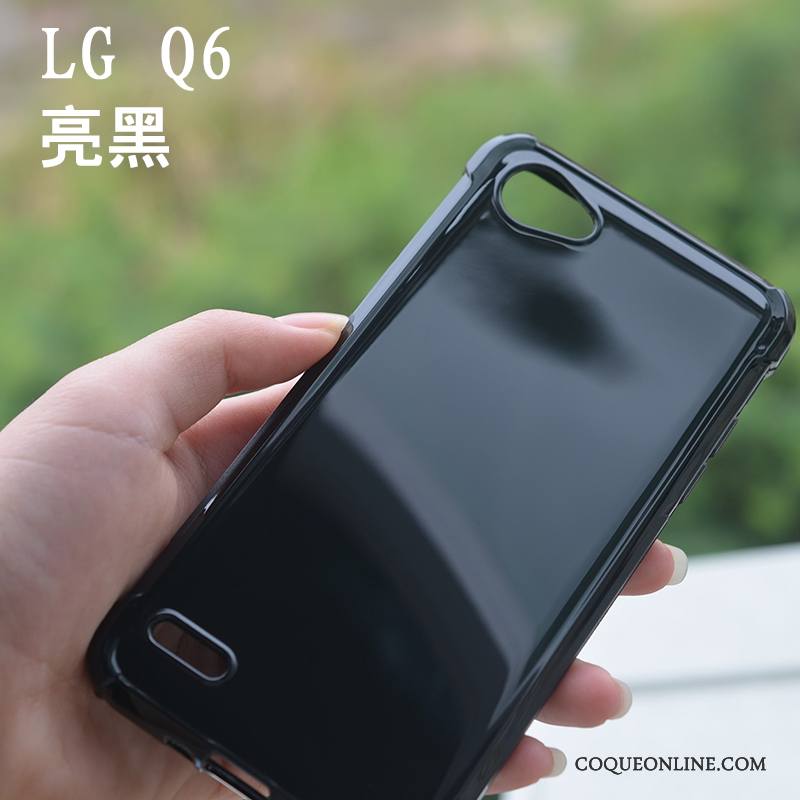 Lg Q6 Coque De Téléphone Fluide Doux Noir Incassable Silicone Tout Compris Très Mince
