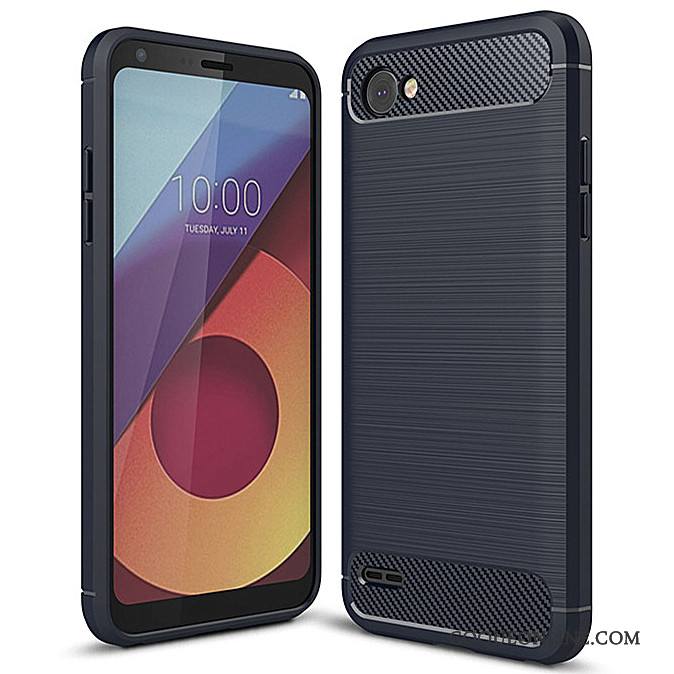 Lg Q6 Coque Téléphone Portable Bleu Étui Fibre Protection Fluide Doux Tout Compris