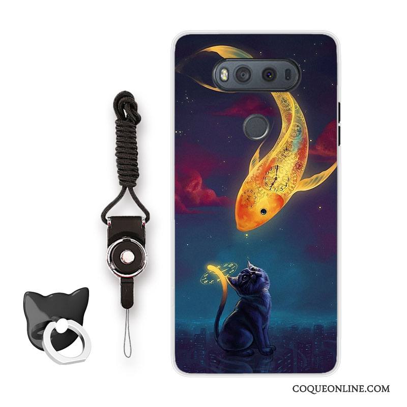 Lg V20 Coque Simple Étui Incassable Art Vent Tout Compris Bleu