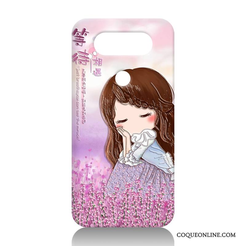 Lg V20 Fluide Doux Nouveau Coque Incassable Silicone Rose De Téléphone