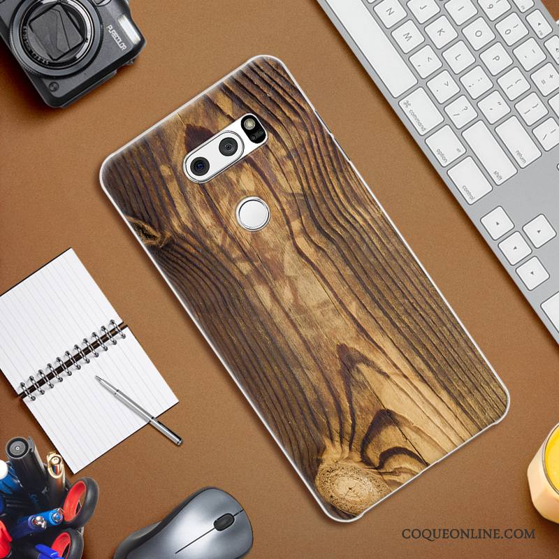 Lg V30 Bois Personnalité Peinture Coque De Téléphone Étui Protection Incassable