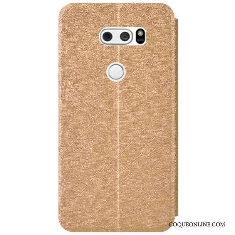 Lg V30 Coque De Téléphone Housse Étui Protection Couleur Fluide Doux Or