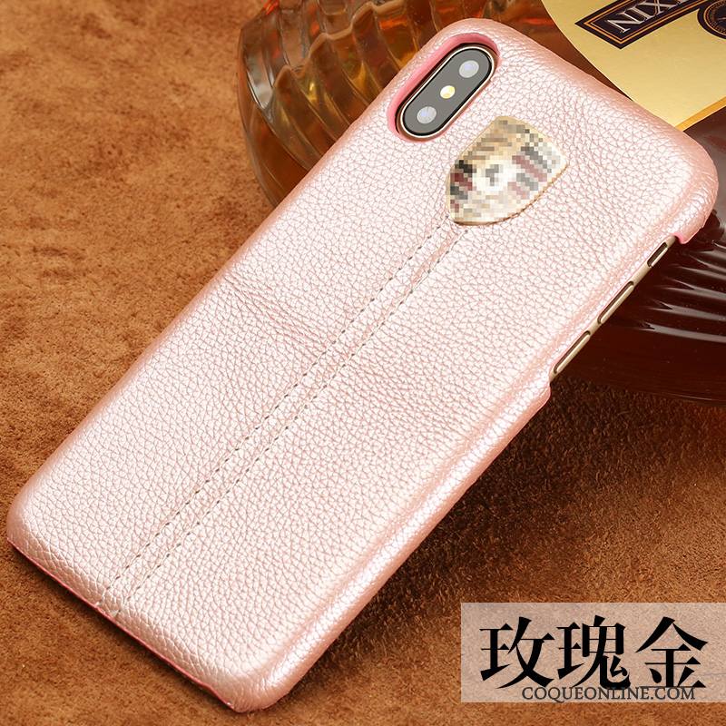 Lg V30s Tinq Coque Protection Couvercle Arrière Bovins Or Rose Téléphone Portable Étui En Cuir