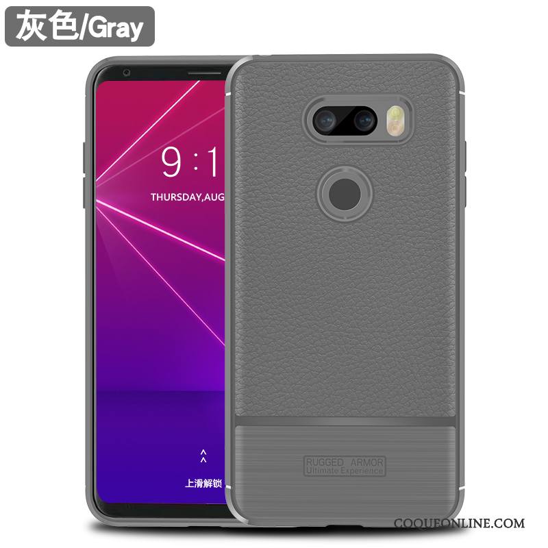 Lg V30s Tinq Modèle Fleurie Tout Compris Litchi Étui Protection Coque De Téléphone Fluide Doux