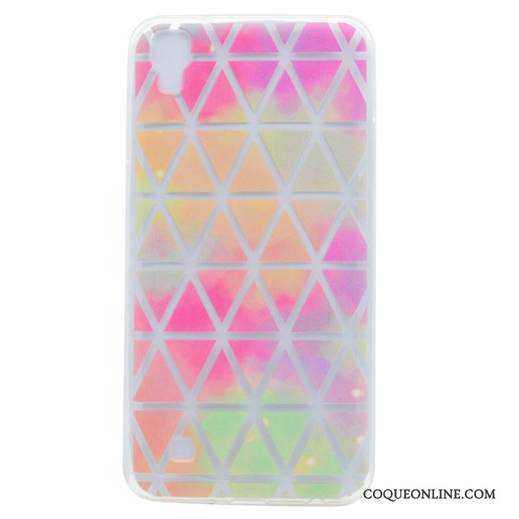 Lg X Power Coque Étui Transparent Très Mince Fluide Doux Bordure Multicolore