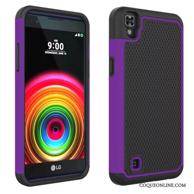 Lg X Power Silicone Incassable Fluide Doux Coque De Téléphone Antidérapant Violet Étui