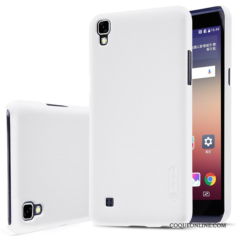 Lg X Power Téléphone Portable Délavé En Daim Antidérapant Difficile Coque De Téléphone Blanc Étui